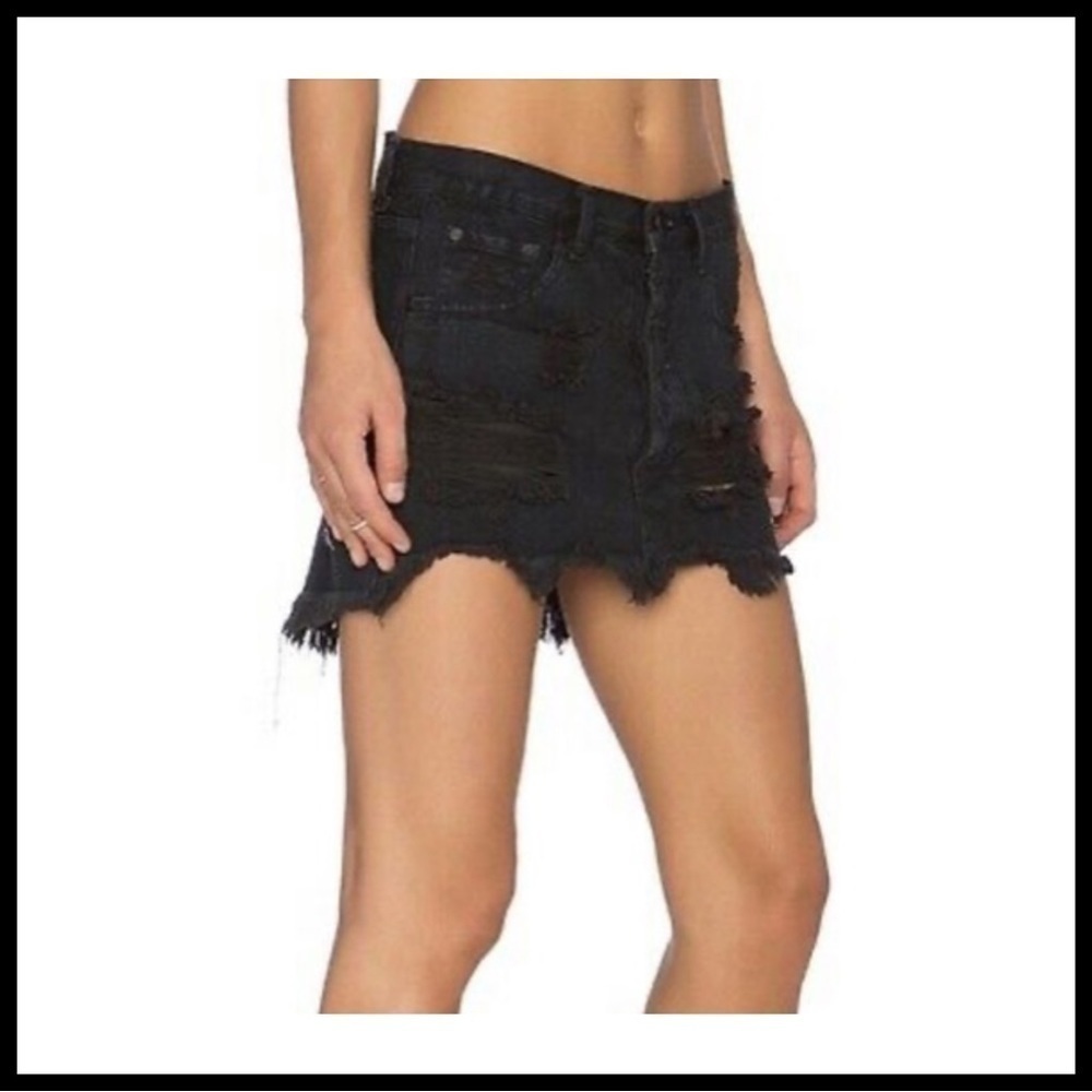 ONE TEASPOON Junkyard Denim Skirt